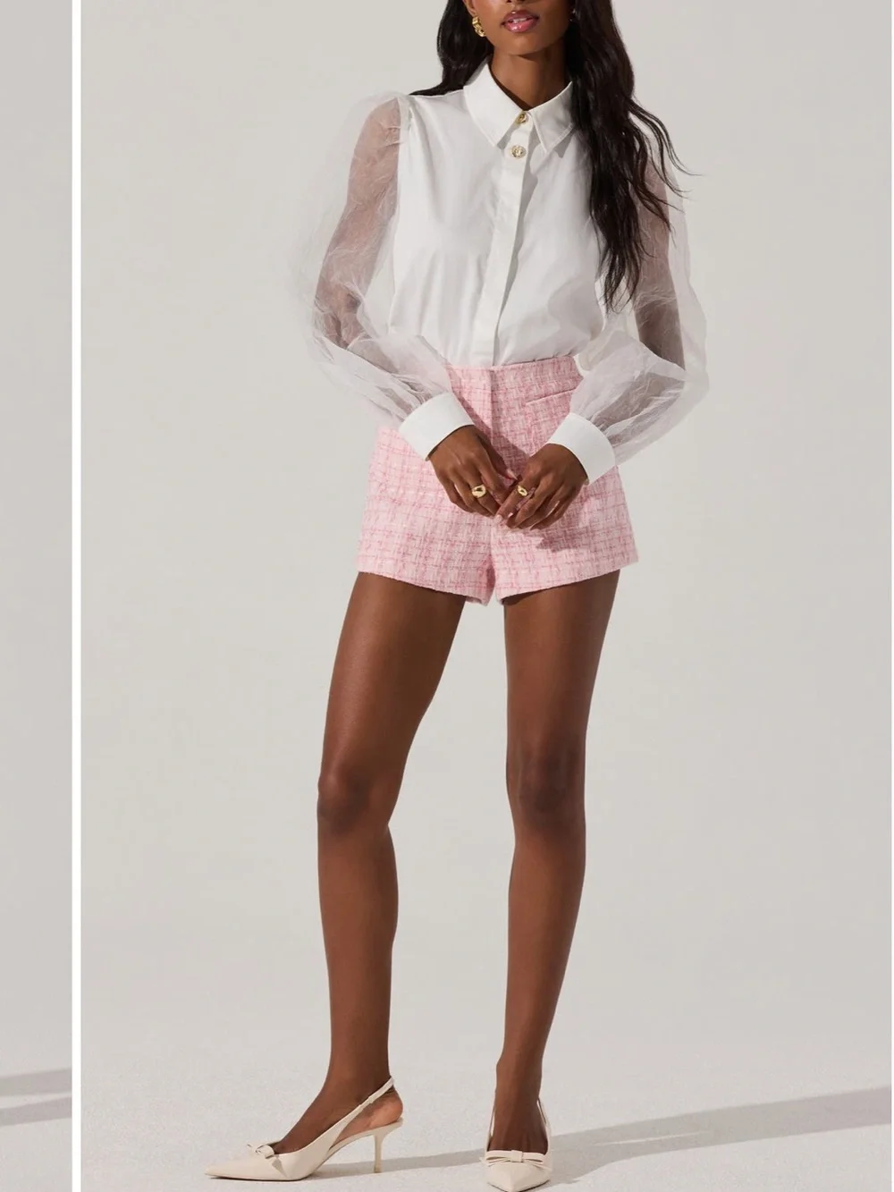 ✨ NEW WITH TAGS | ASTR the Label Organza Puff Sleeve Blouse